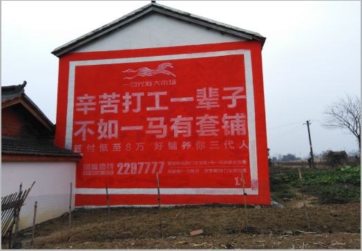 武功一马光彩墙体广告