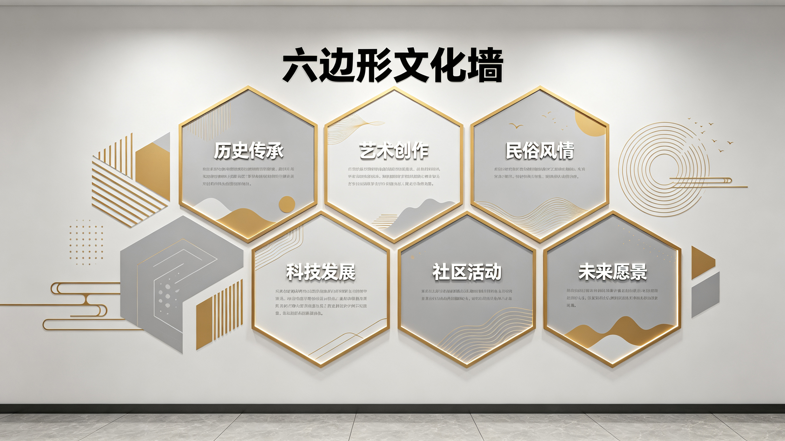 武功企业文化墙 | 六边形信息美学